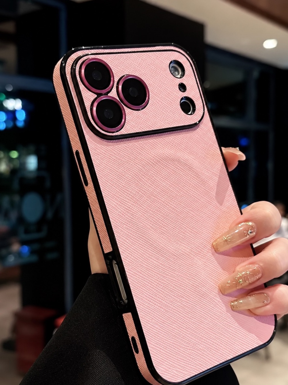 iPhone 18 Pro Max Case pink Textured Magnetic Protective Cover